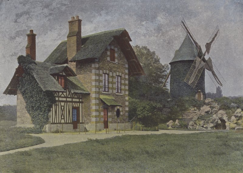 Bois de Boulogne, mylly (värillinen kuva) tekijältä (after) French Photographer