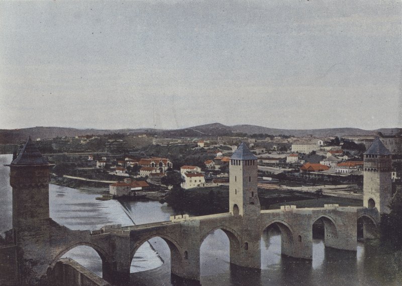 Cahors, Pont Valentre (värillinen kuva) tekijältä (after) French Photographer