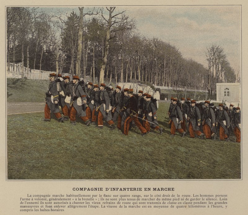 Marssijalkaväkikomppania (värillinen kuva) tekijältä (after) French Photographer