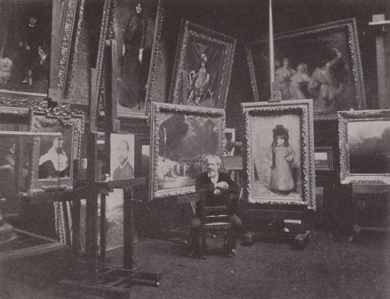 Ranskalainen taidemaalari Carolus-Duran studiossaan (m/w kuva) tekijältä (after) French Photographer
