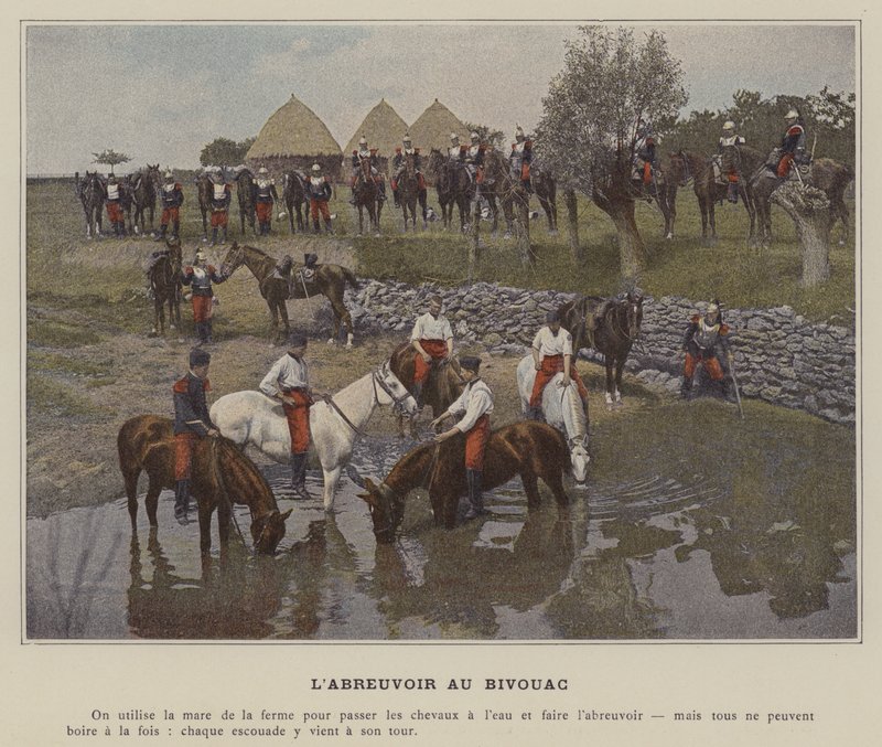 Kastelupaikka Bivouacissa (värillinen kuva) tekijältä (after) French Photographer