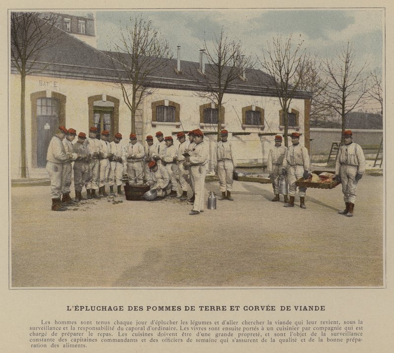 Perunan kuoriminen ja liha Corvee (värillinen kuva) tekijältä (after) French Photographer