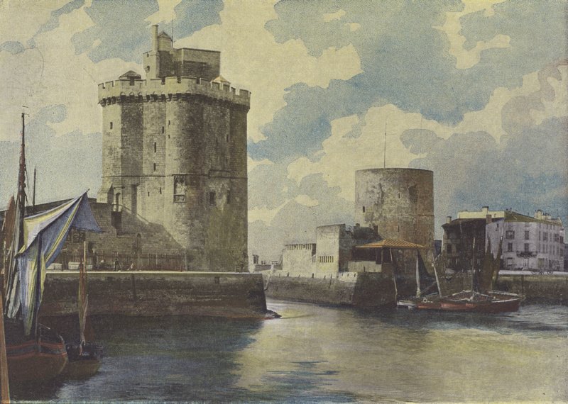 La Rochelle, sataman sisäänkäynti (värillinen kuva) tekijältä (after) French Photographer