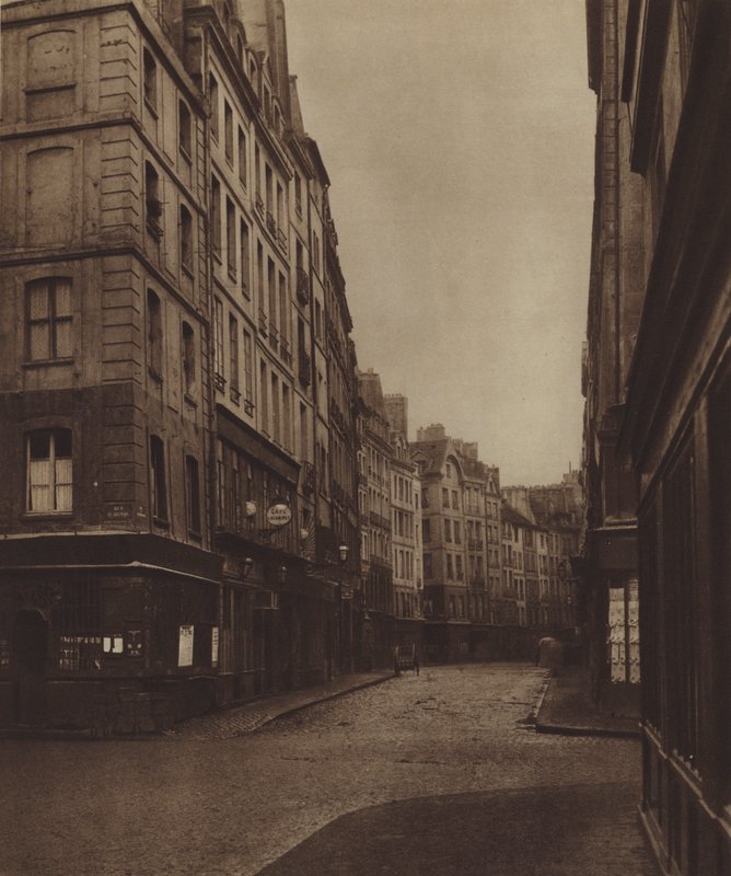 Rue de la Ferronnerie, otettu rue de la Reynieltä, kadun alku on yhä jäljellä (m/w kuva) tekijältä (after) French Photographer
