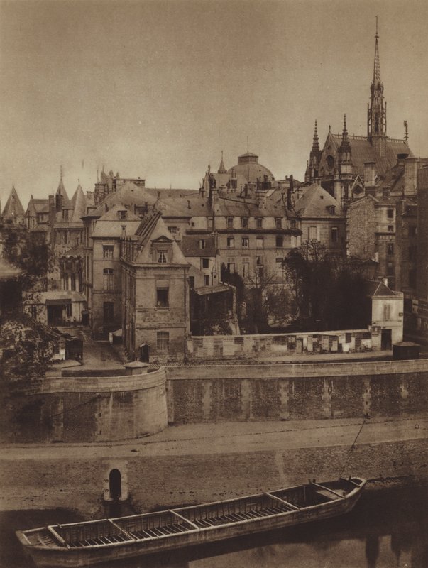 Palais de Justice, katsottuna Quai des Orfevresista vuonna 1862 (m/v kuva) tekijältä (after) French Photographer