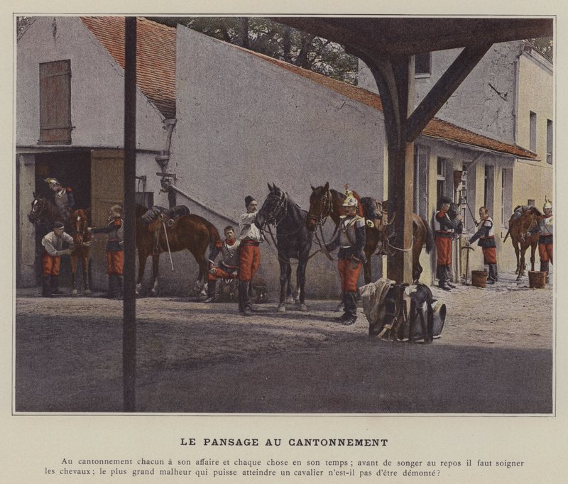 The Grooming at the Cantonment (värillinen kuva) tekijältä (after) French Photographer