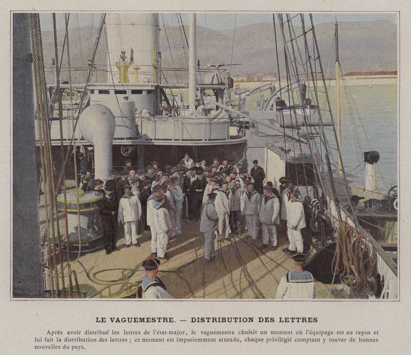 The Vaguemestre, Kirjeiden jakelu (värillinen kuva) tekijältä (after) French Photographer