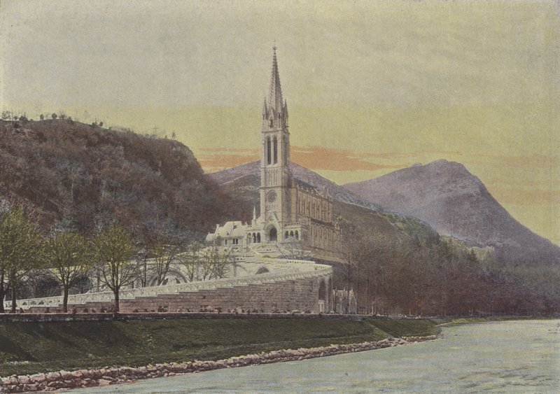 Lourdes, Basilika (värillinen kuva) tekijältä (after) French Photographer