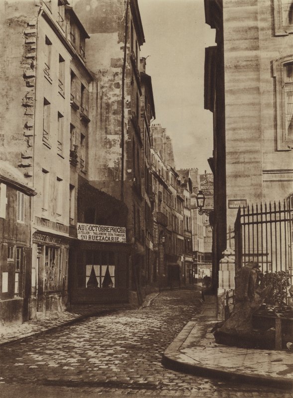 Rue Saint-Christophe vuonna 1865, otettu rue de la Citeltä (m/w kuva) tekijältä (after) French Photographer