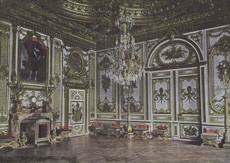 Salon Louis XIII, nimeltään Salle du Trone (värillinen kuva) tekijältä (after) French Photographer