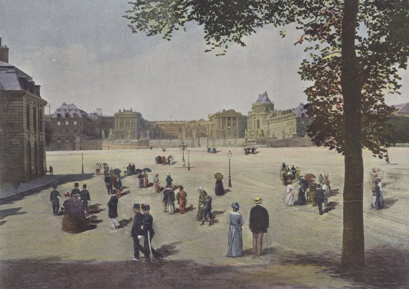 Versailles, Yleisnäkymä linnasta (värillinen kuva) tekijältä (after) French Photographer