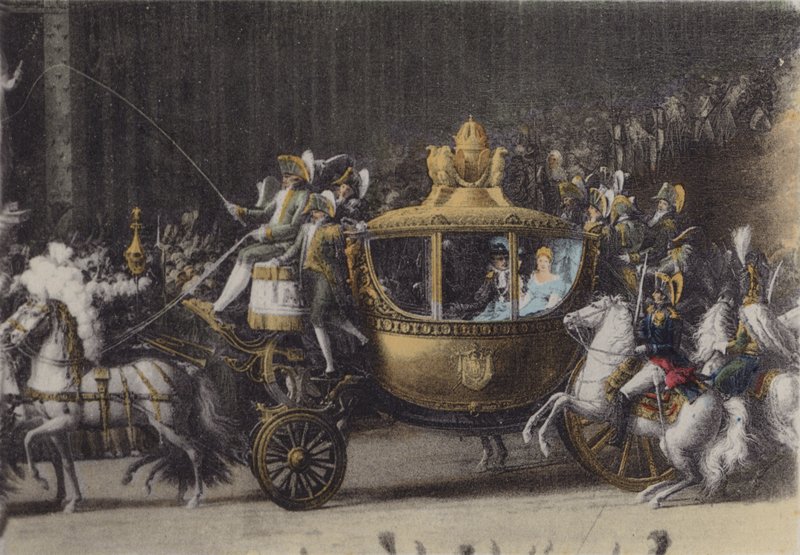 Napoleonin 1 kuljetus 2. huhtikuuta 1810, Napoleon 1 kuljetus 2. huhtikuuta 1810 (värillinen kuva) tekijältä (after) French Photographer
