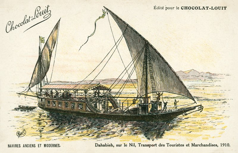 Dahabieh, Niilin rannalla, matkailijoiden ja tavaroiden kuljetus tekijältä (after) French School