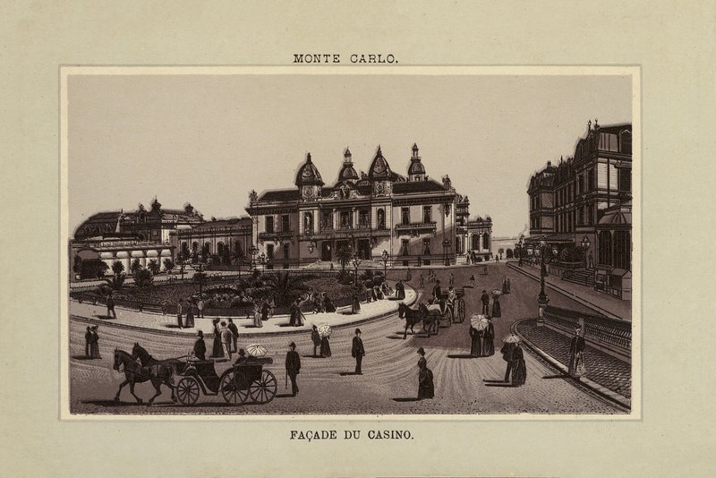 Monte Carlo, Kasinon julkisivu (litografia) tekijältä (after) French School