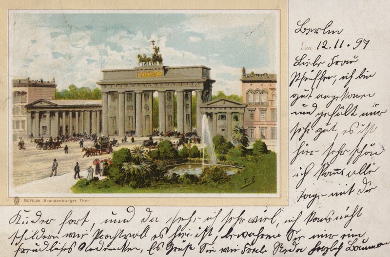 Berliini, Brandenburgin portti (väri litho) tekijältä (after) German School
