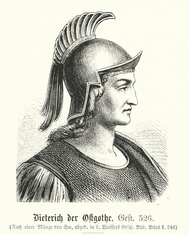 Dieterich Pohjanmaa, 454-526, Theodoric (kaiverrus). tekijältä (after) German School