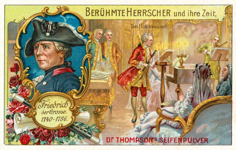 Frederick Suuri Preussilainen ja huilukonsertti (chromolitho) tekijältä (after) German School