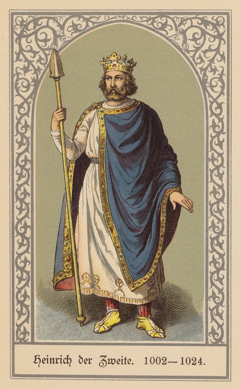 Henrik II, Pyhän saksalais-roomalaisen keisari (värilitografia) tekijältä (after) German School