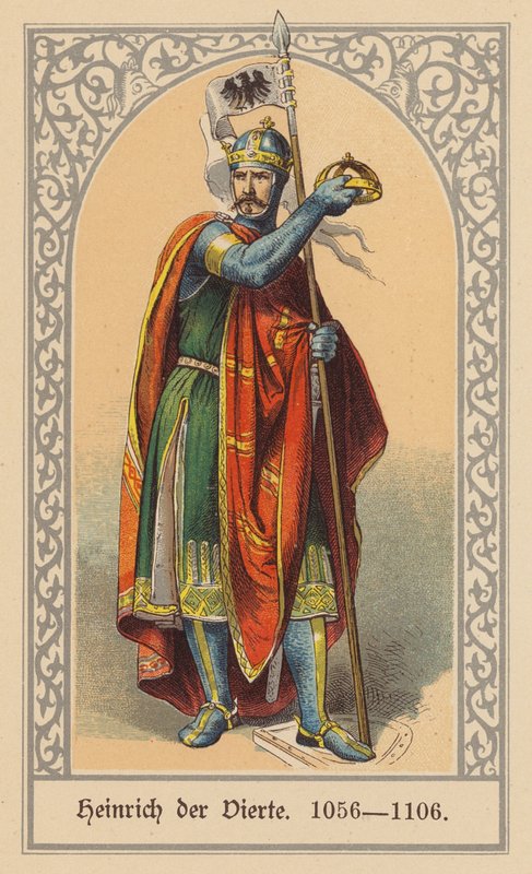 Henrik IV, Pyhän saksalais-roomalaisen keisari (värilitografia) tekijältä (after) German School