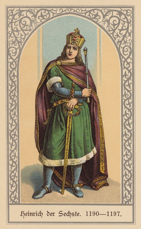 Henrik VI, Pyhän saksalais-roomalaisen keisari (värilitografia) tekijältä (after) German School