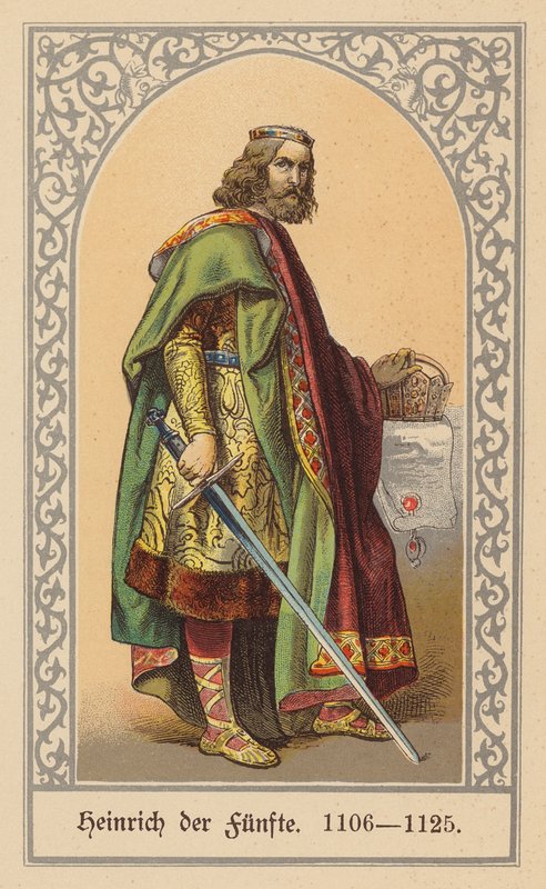 Henrik V, Pyhän saksalais-roomalaisen keisari (värilitografia) tekijältä (after) German School