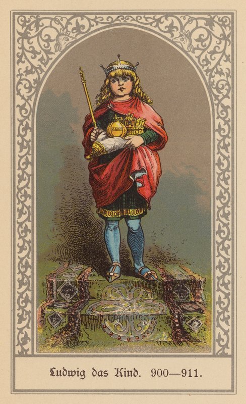 Ludvig Lapsi, Itä-Ranskan kuningas (värilitografia) tekijältä (after) German School