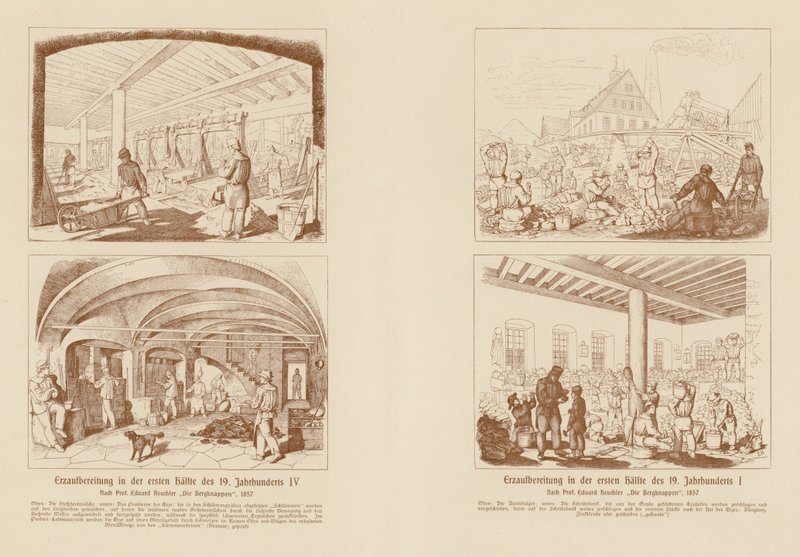 Malminjalostus 1800-luvun ensimmäisellä puoliskolla (kaiverrus). tekijältä (after) German School