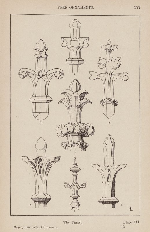 Koriste: (kaiverrus): Free Ornaments, The Finial (kaiverrus) tekijältä (after) German School