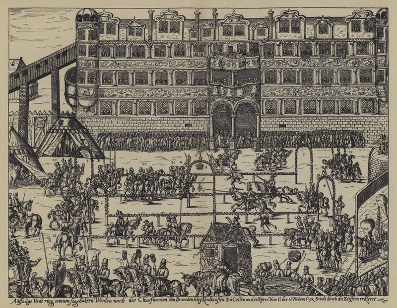 Turnaus Brandenburgin vaaliruhtinas Johanneksen pojan Sigismundin ristiäisten kunniaksi Collnin linnassa tekijältä (after) German School