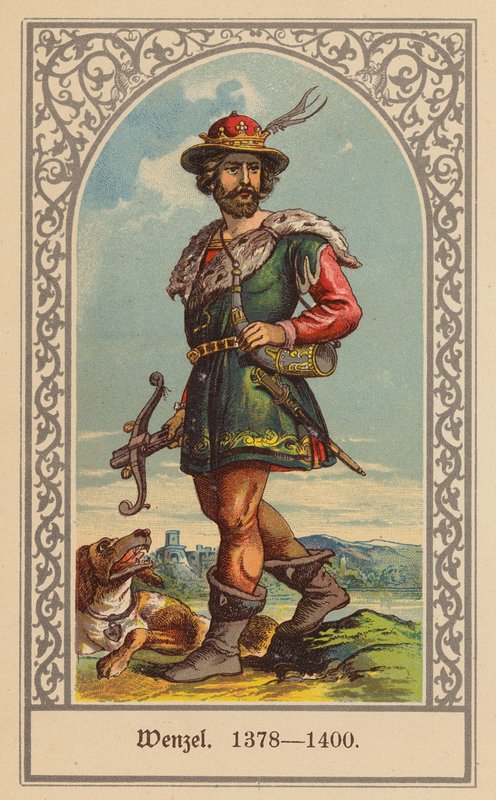 Venceslaus IV, Böömin ja Saksan kuningas (värilitografia) tekijältä (after) German School