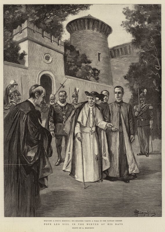 Paavi Leo XIII päiviensä talvella (kaiverrus) tekijältä (after) Italian School