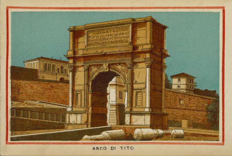 Roma / Rooma: Tituksen kaari (värilitografia) tekijältä (after) Italian School