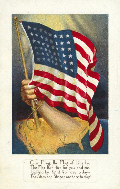 Amerikan lippu nousemassa Amerikasta tekijältä American School