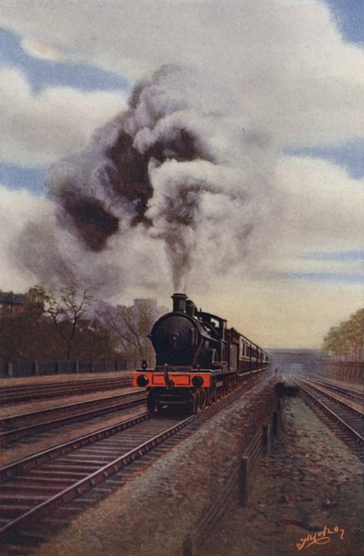 Irish Express nousee pankille Eustonin ja Chalk Farmin, Lontoon ja North Western Railwayn välillä tekijältä English School
