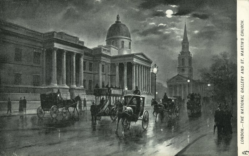 National Gallery ja St Martins Church, Lontoo tekijältä English School