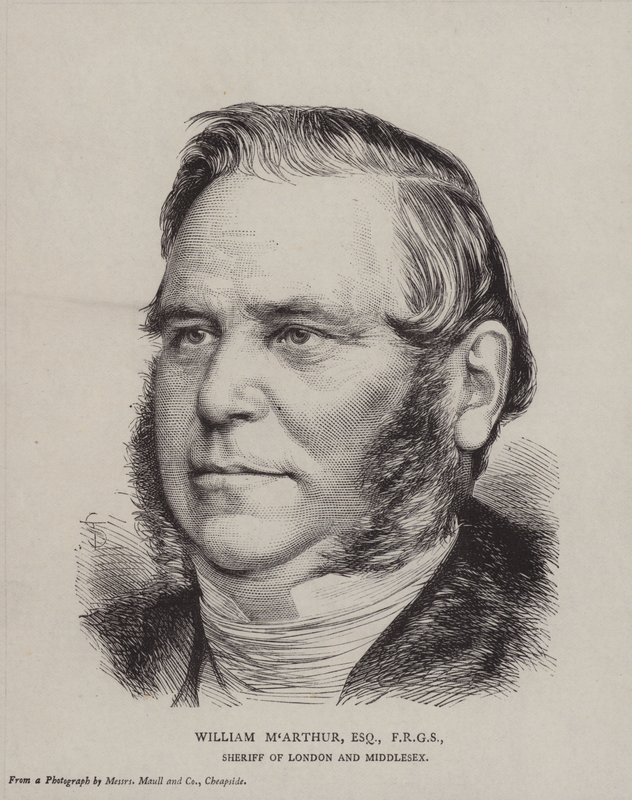 William McArthur (1809-1887), irlantilainen liikemies, Lontoon pormestari vuonna 1880 tekijältä English School