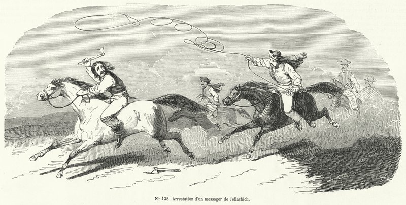 Josip Jelacicin, Kroatian kielto, sanansaattajan pidätys, vuoden 1848 vallankumous tekijältä French School