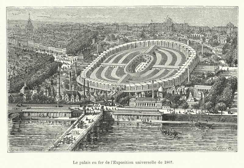 Vuoden 1867 yleisnäyttelyn rautapalatsi tekijältä French School