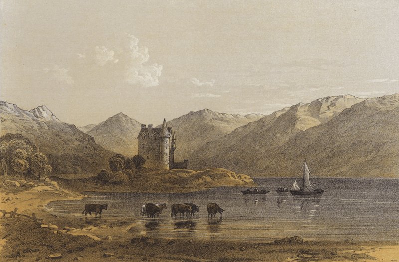 Dunderaven linna (chromolitho) tekijältä A.V. Copley Fielding