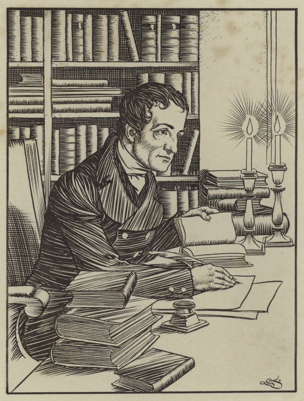 Kuvitus Charles Lambin teokseen The Essays of Elia (litho) tekijältä A. Garth Jones