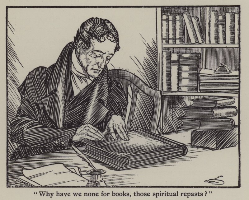 Kuvitus Charles Lambin teokseen The Essays of Elia (litho) tekijältä A. Garth Jones