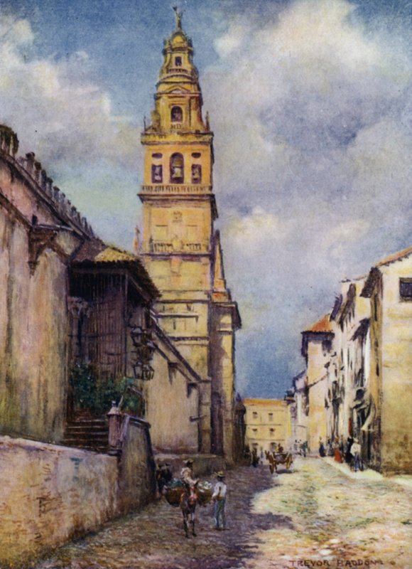Cordova, Calle Cardinal Herrera (väri litho) tekijältä A. Trevor Haddon