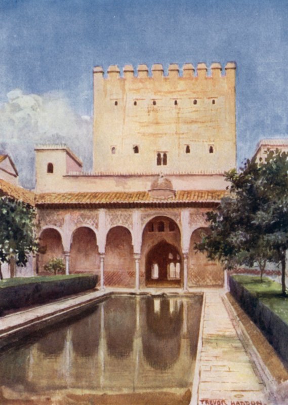 Alhambra, Comaresin torni (väri litho) tekijältä A. Trevor Haddon
