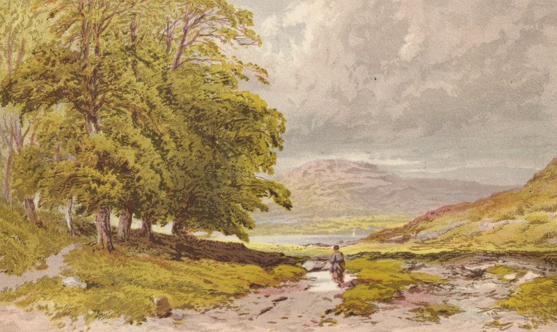 Ensimmäinen näkymä Grasmereen Keswick Roadilta (kromoliittinen) tekijältä Aaron Edwin Penley
