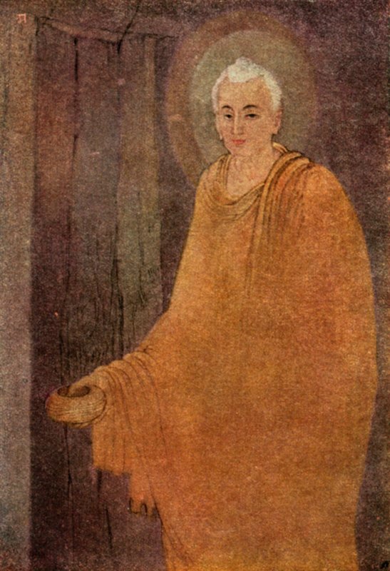 Buddha raiskaajana (väri litho) tekijältä Abanindranath Tagore