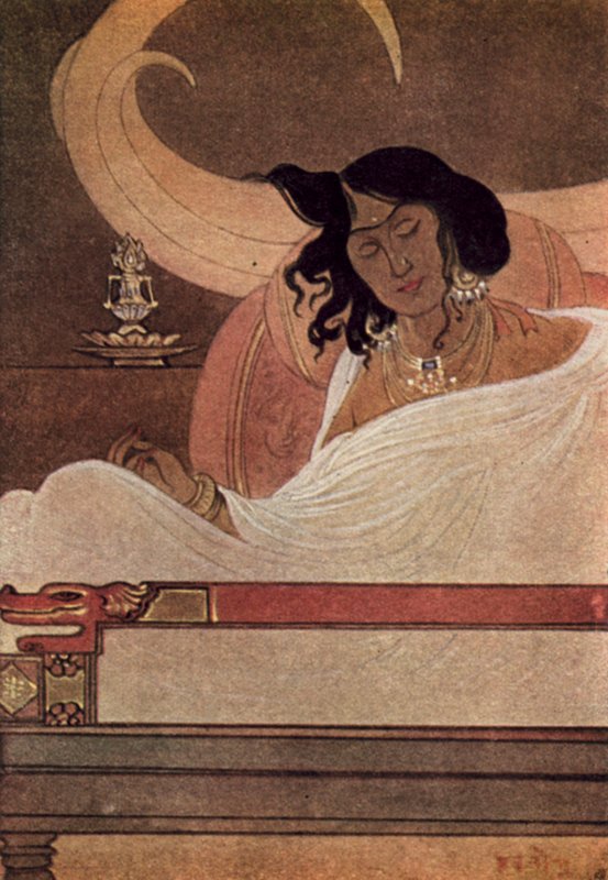 Bodhisattvan hampaita (väri litho) tekijältä Abanindranath Tagore