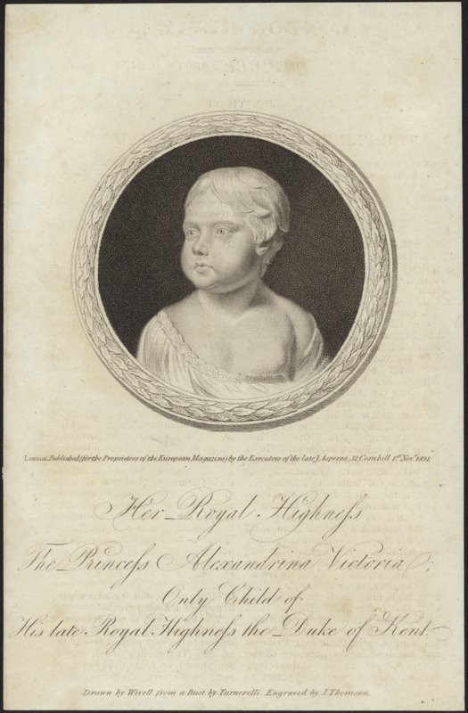 Prinsessa Alexandrina Victorian rintakuva tekijältä Abraham Wivell