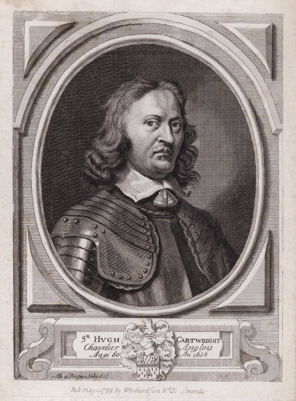Sir Hugh Cartwright, englantilainen sisällissodan rojaltisotilas (kaiverrus) tekijältä Abraham Jansz. van Diepenbeeck