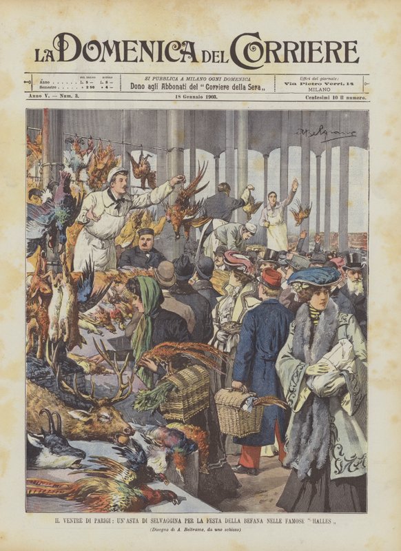 Belly Of Paris, pelihuutokauppa Befana-juhlille kuuluisissa Hallesissa tekijältä Achille Beltrame