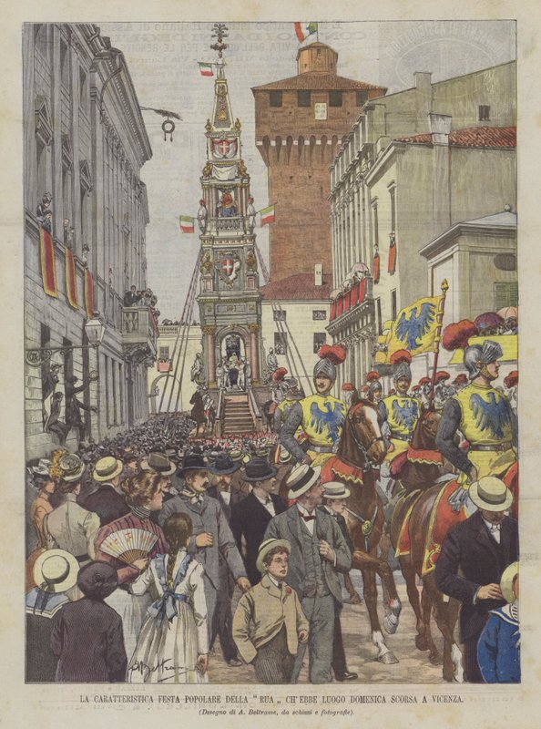Rua ChEbbe Placen tyypillinen suosittu festivaali viime sunnuntaina Vicenzassa tekijältä Achille Beltrame